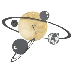 Orologi Da Parete Moderni-Selezionato da Mazzolaluce Orologio da parete sistema solare design moderno metallo foglia oro