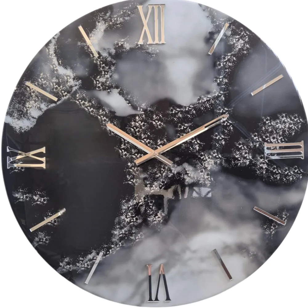 Orologi Da Parete Moderni-Selezionato da Mazzolaluce Orologio da parete smoke 60cm design moderno nero bianco