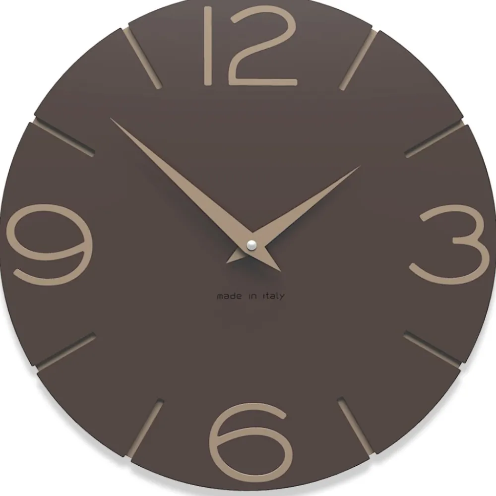 Orologi Da Parete Moderni-Selezionato da Mazzolaluce Orologio da parete tondo legno colore cioccolato