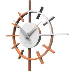 Orologi Da Parete Moderni-Selezionato da Mazzolaluce Orologio da parete tondo legno colore terracotta