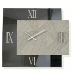 Orologi Da Parete Moderni-Selezionato da Mazzolaluce Orologio da parete 60x70 design quadrato specchio fume carta da parati