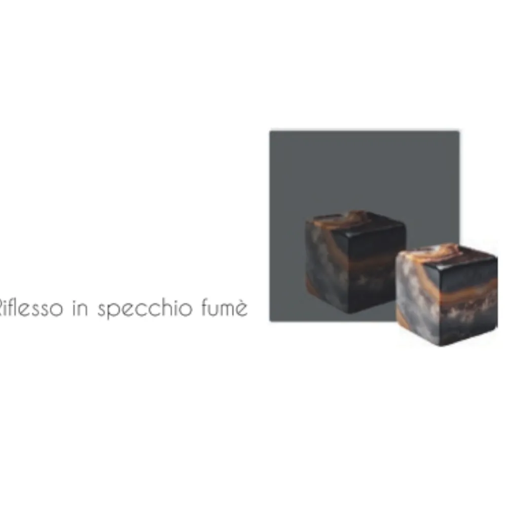 Orologi Da Parete Moderni-Selezionato da Mazzolaluce Orologio da parete 73x60 specchio fume resina effetto marmo grigio