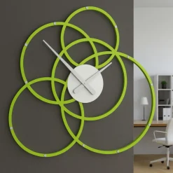 Orologi Da Parete Moderni-Selezionato da Mazzolaluce Orologio da parete 59x56 verde mela cerchi design moderno