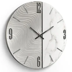 Orologi Da Parete Moderni-Selezionato da Mazzolaluce Orologio design da parete 80cm rotondo resina effetto marmo