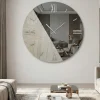 Orologi Da Parete Moderni-Selezionato da Mazzolaluce Orologio design da parete 80cm rotondo specchio fume carta da parati