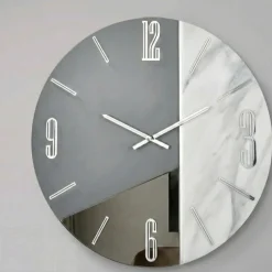 Orologi Da Parete Moderni-Selezionato da Mazzolaluce Orologio design moderno 80cm resina effetto marmo-vetro-legno