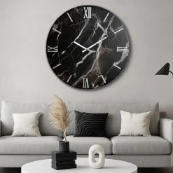 Orologi Da Parete Moderni-Selezionato da Mazzolaluce Orologio di grandi dimensioni 100cm tondo nero polvere di stelle