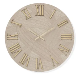 Orologi Da Parete Moderni-Selezionato da Mazzolaluce Orologio di grandi dimensioni 80cm tondo con carta da parati oro