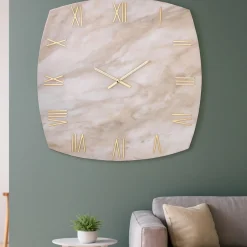 Orologi Da Parete Moderni-Selezionato da Mazzolaluce Orologio effetto marmo da parete 90cm numeri e lancette in oro