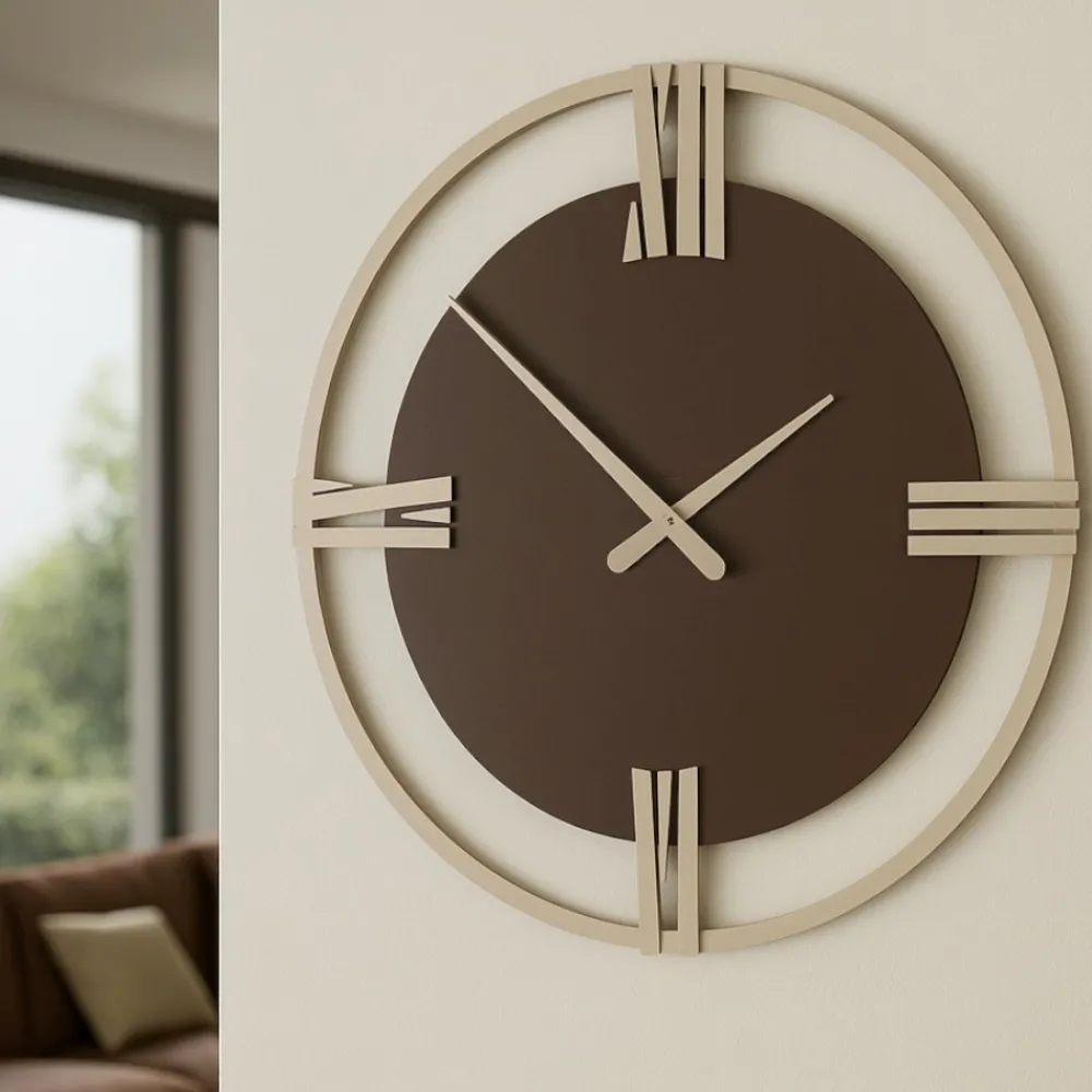 Orologi Da Parete Moderni-Selezionato da Mazzolaluce Orologio grande a parete legno cioccolato sirio