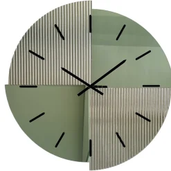 Orologi Da Parete Moderni-Selezionato da Mazzolaluce Orologio grande 100 cm da parete design moderno specchio cannettato e verde per salone