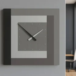 Orologi Da Parete Moderni-Selezionato da Mazzolaluce Orologio grande moderno a parete clock63 radica grigia