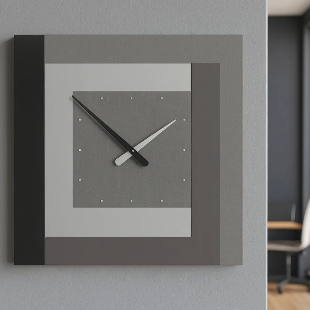 Orologi Da Parete Moderni-Selezionato da Mazzolaluce Orologio grande moderno a parete clock63 radica grigia