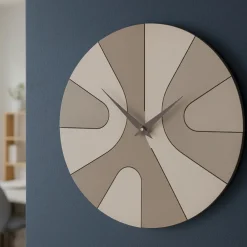 Orologi Da Parete Moderni-Selezionato da Mazzolaluce Orologio in legno da parete caffellatte rotondo 34cm