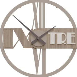 Orologi Da Parete Moderni-Selezionato da Mazzolaluce Orologio in legno da parete moderno rotondo effetto noce