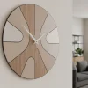 Orologi Da Parete Moderni-Selezionato da Mazzolaluce Orologio in legno da parete noce rotondo per cucina