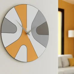 Orologi Da Parete Moderni-Selezionato da Mazzolaluce Orologio in legno da parete per cucina rotondo giallo