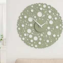 Orologi Da Parete Moderni-Selezionato da Mazzolaluce Orologio in legno da parete rotondo verde 40cm
