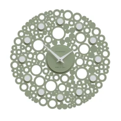 Orologi Da Parete Moderni-Selezionato da Mazzolaluce Orologio in legno da parete rotondo verde 40cm