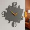 Orologi Da Parete Moderni-Selezionato da Mazzolaluce Orologio in legno numeri moderni per parete grigio e giallo melone