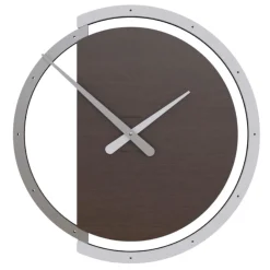 Orologi Da Parete Moderni-Selezionato da Mazzolaluce Orologio in legno rotondo rovere e alluminio design moderno