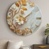 Orologi Da Parete Moderni-Selezionato da Mazzolaluce Orologio in resina moderno per parete 60cm fiore foglia oro cristalli