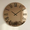 Orologi Da Parete Moderni-Selezionato da Mazzolaluce Orologio in vetro bronzo 60cm da parete rotondo numeri romani