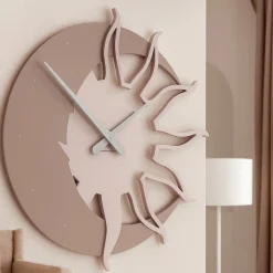 Orologi Da Parete Moderni-Selezionato da Mazzolaluce Orologio legno 60 da parete moderno sole luna grigio prugna