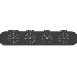 Orologi Da Parete Moderni-Selezionato da Mazzolaluce Orologio legno nero da parete fusi orari moderno