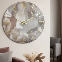 Orologi Da Parete Moderni-Selezionato da Mazzolaluce Orologio lilly 80cm tondo per parete effetto marmo particolare