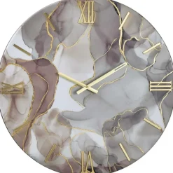 Orologi Da Parete Moderni-Selezionato da Mazzolaluce Orologio lilly 80cm tondo per parete effetto marmo particolare