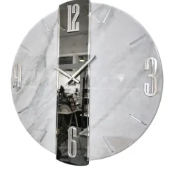 Orologi Da Parete Moderni-Selezionato da Mazzolaluce Orologio lola silver da parete 74cm effetto marmo specchio