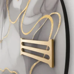 Orologi Da Parete Moderni-Selezionato da Mazzolaluce Orologio lylly 60cm tondo da parete effetto marmo particolare oro