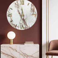 Orologi Da Parete Moderni-Selezionato da Mazzolaluce Orologio marmy 100cm da parete moderno tondo dettagli in oro