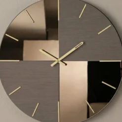 Orologi Da Parete Moderni-Selezionato da Mazzolaluce Orologio mistica tondo 60cm da muro vetro bronzo design moderno
