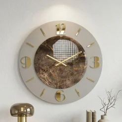 Orologi Da Parete Moderni-Selezionato da Mazzolaluce Orologio moderno a parete effetto marmorizzato 50cm