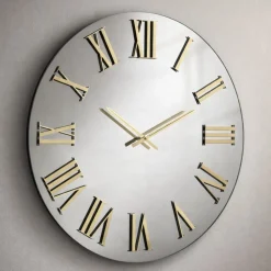 Orologi Da Parete Moderni-Selezionato da Mazzolaluce Orologio moderno a parete effetto specchio numeri oro