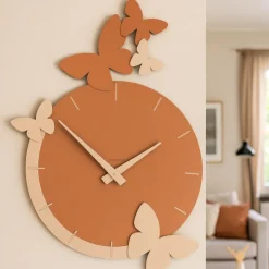 Orologi Da Parete Moderni-Selezionato da Mazzolaluce Orologio moderno a parete legno colore abbronzato