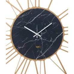 Orologi Da Parete Moderni-Selezionato da Mazzolaluce Orologio moderno a parete oro effetto marmo nero rotondo 90cm
