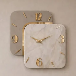 Orologi Da Parete Moderni-Selezionato da Mazzolaluce Orologio moderno a parete resina effetto marmo chiaro