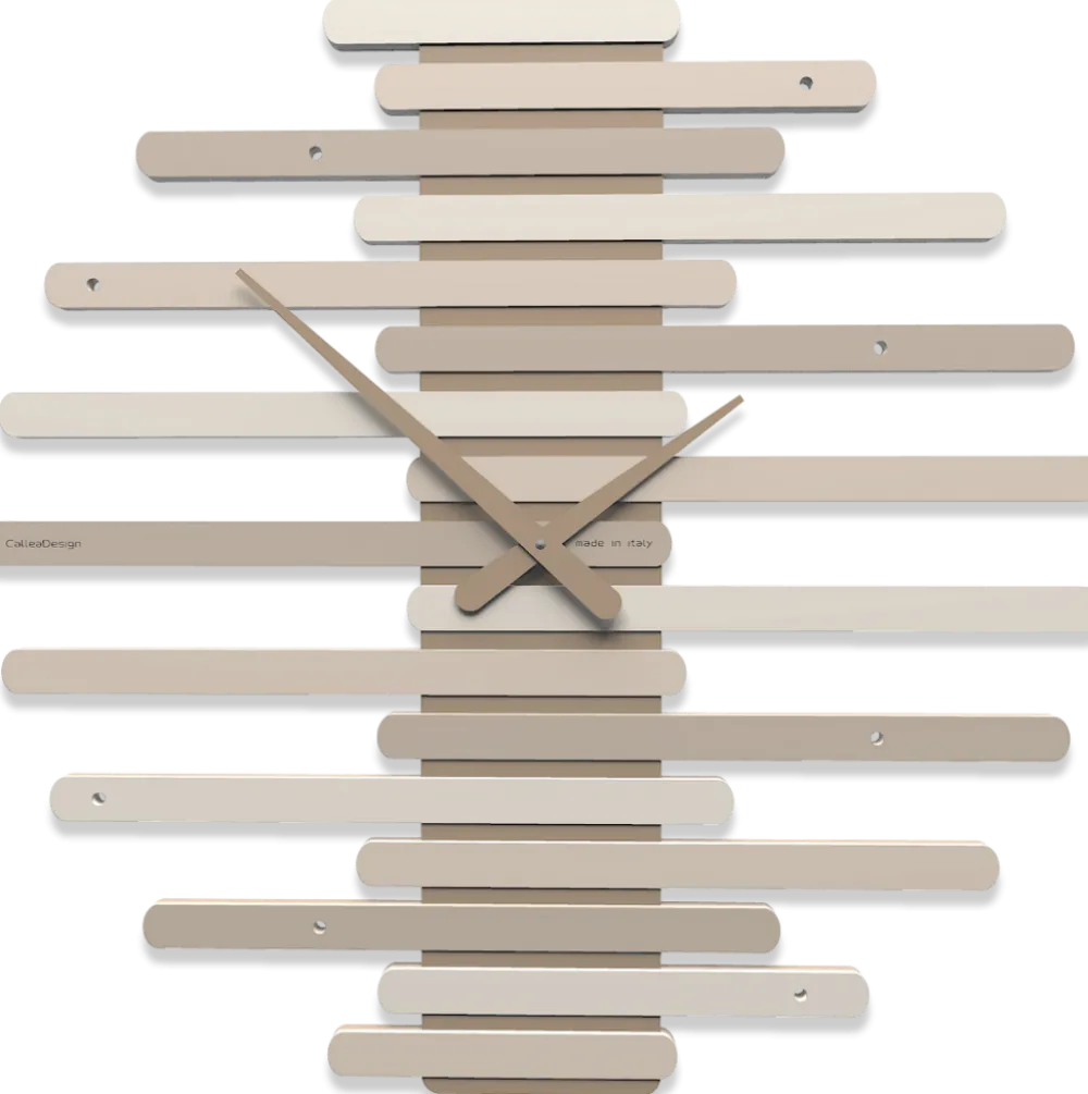 Orologi Da Parete Moderni-Selezionato da Mazzolaluce Orologio moderno a parete veneziano legno colore caffelatte
