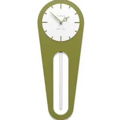 Orologi Da Parete Moderni-Selezionato da Mazzolaluce Orologio moderno a pendolo da parete legno verde oliva