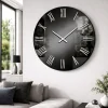 Orologi Da Parete Moderni-Selezionato da Mazzolaluce Orologio moderno 80cm in specchio fume' numeri romani foglia argento