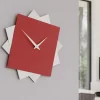 Orologi Da Parete Moderni-Selezionato da Mazzolaluce Orologio moderno da parete 35cm rosso rubino bianco grigio