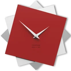Orologi Da Parete Moderni-Selezionato da Mazzolaluce Orologio moderno da parete 35cm rosso rubino bianco grigio