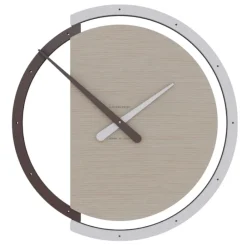 Orologi Da Parete Moderni-Selezionato da Mazzolaluce Orologio moderno da parete legno rotondo bianco e cioccolato