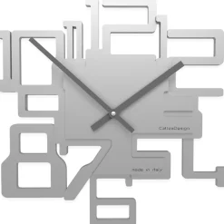 Orologi Da Parete Moderni-Selezionato da Mazzolaluce Orologio moderno da parete legno grigio alluminio
