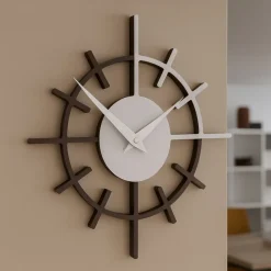 Orologi Da Parete Moderni-Selezionato da Mazzolaluce Orologio moderno da parete legno colore cioccolato