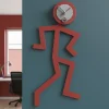 Orologi Da Parete Moderni-Selezionato da Mazzolaluce Orologio moderno da parete legno colore rosso rubino