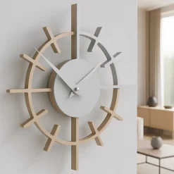 Orologi Da Parete Moderni-Selezionato da Mazzolaluce Orologio moderno da parete legno colore caffelatte